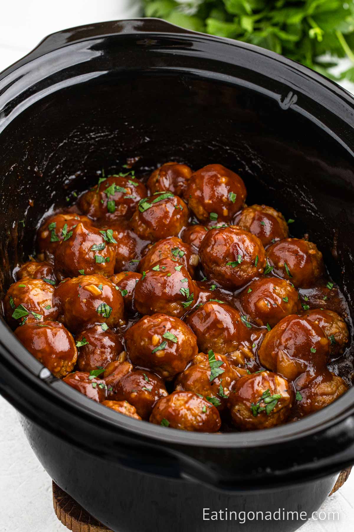 BBQ Meatballs in the slow cooker