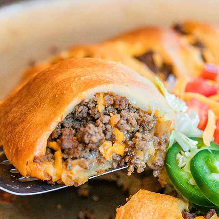 Taco crescent ring recipe easy crescent roll taco ring