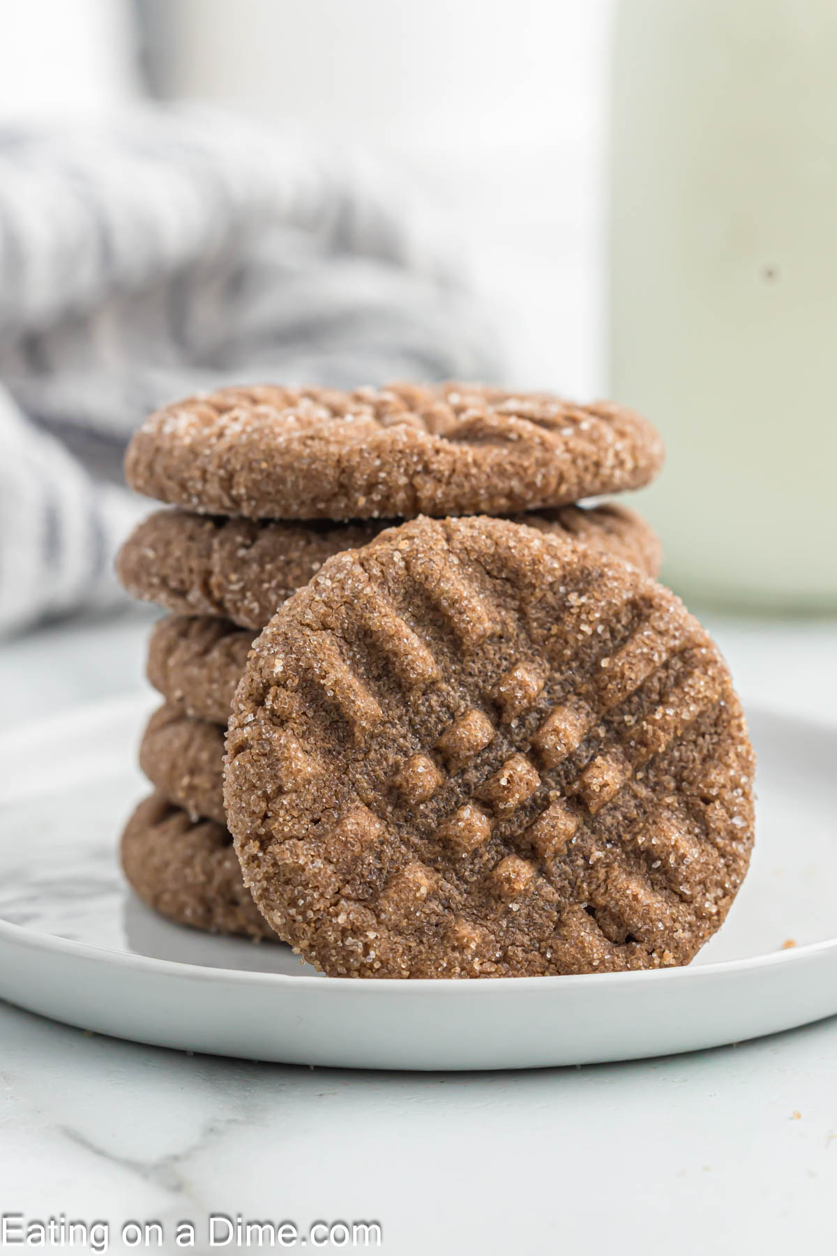 Chocolate Peanut Butter Cookies stacked
