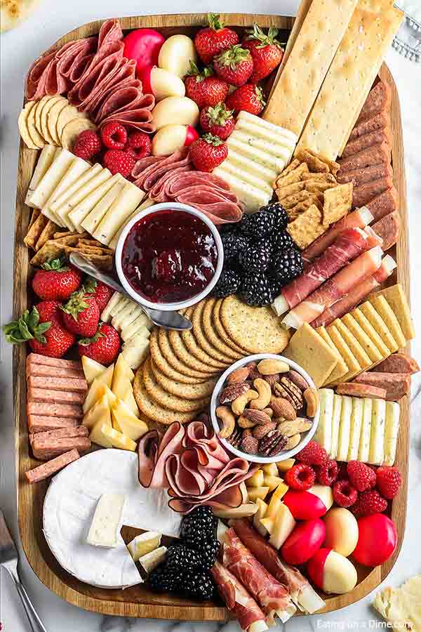 Overview of a completed Charcuterie Board