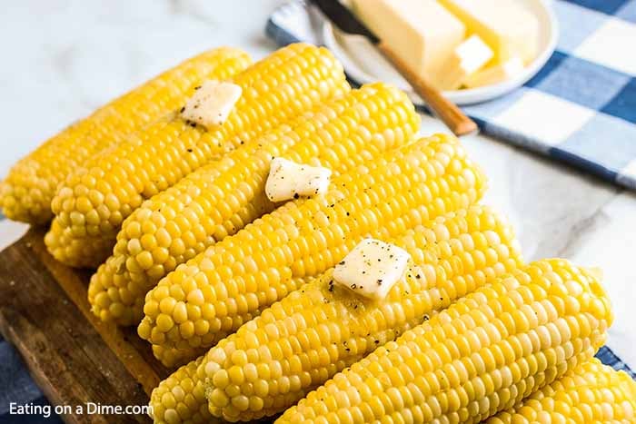 Instant pot corn on the cob is a delicious and easy side dish. Ready in just 2 minutes and always a hit, pressure cooker corn on the cob is also budget friendly. Instant pot corn on the cob fresh with butter is best. #eatingonadime #instantpotcornonthecob