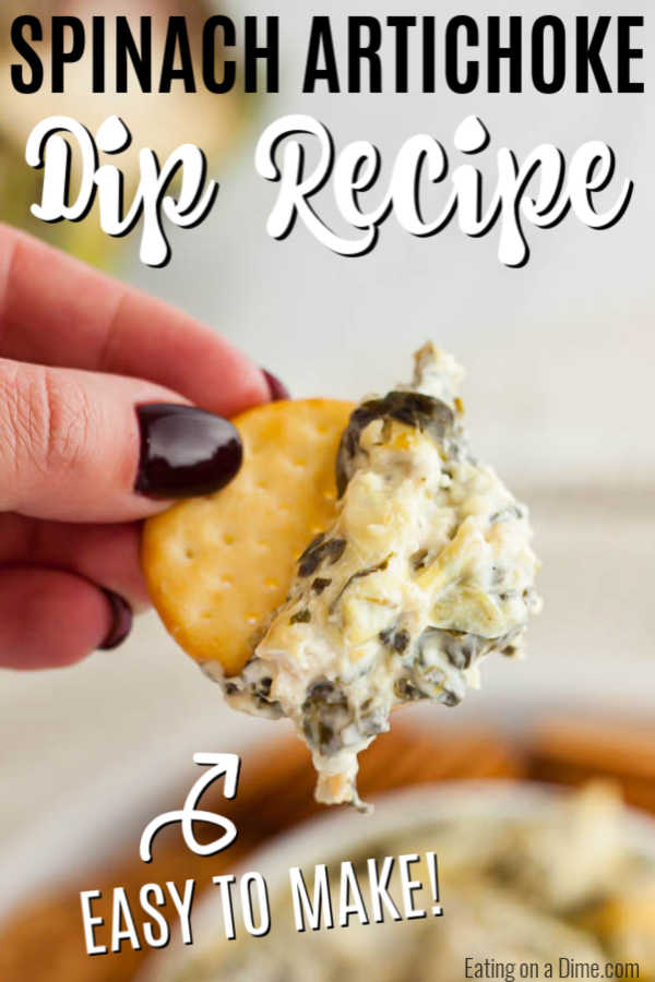 Spinach artichoke dip recipe is a classic and delicious recipe perfect for parties. This easy simple dip is so creamy and very easy to make. Try Spinach artichoke dip easy recipe for the best dip that is hot and cheesy. #eatingonadime #spinachartichokedipeasybaked
