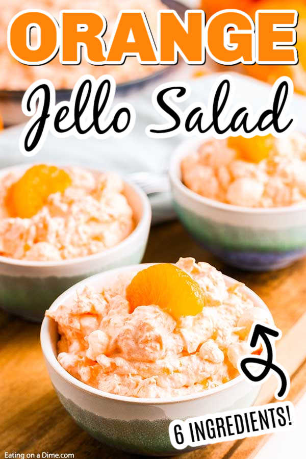 Mandarin orange jello salad recipe with cottage cheese has just 6 ingredients and takes minutes to prepare. Whipped topping, jello, manderine and more make this salad delicious and fluffy. Enjoy this tropical salad with pineapple and cool whip. #eatingonadime #mandarinorangejellosaladrecipe #mandarinpineapple 
