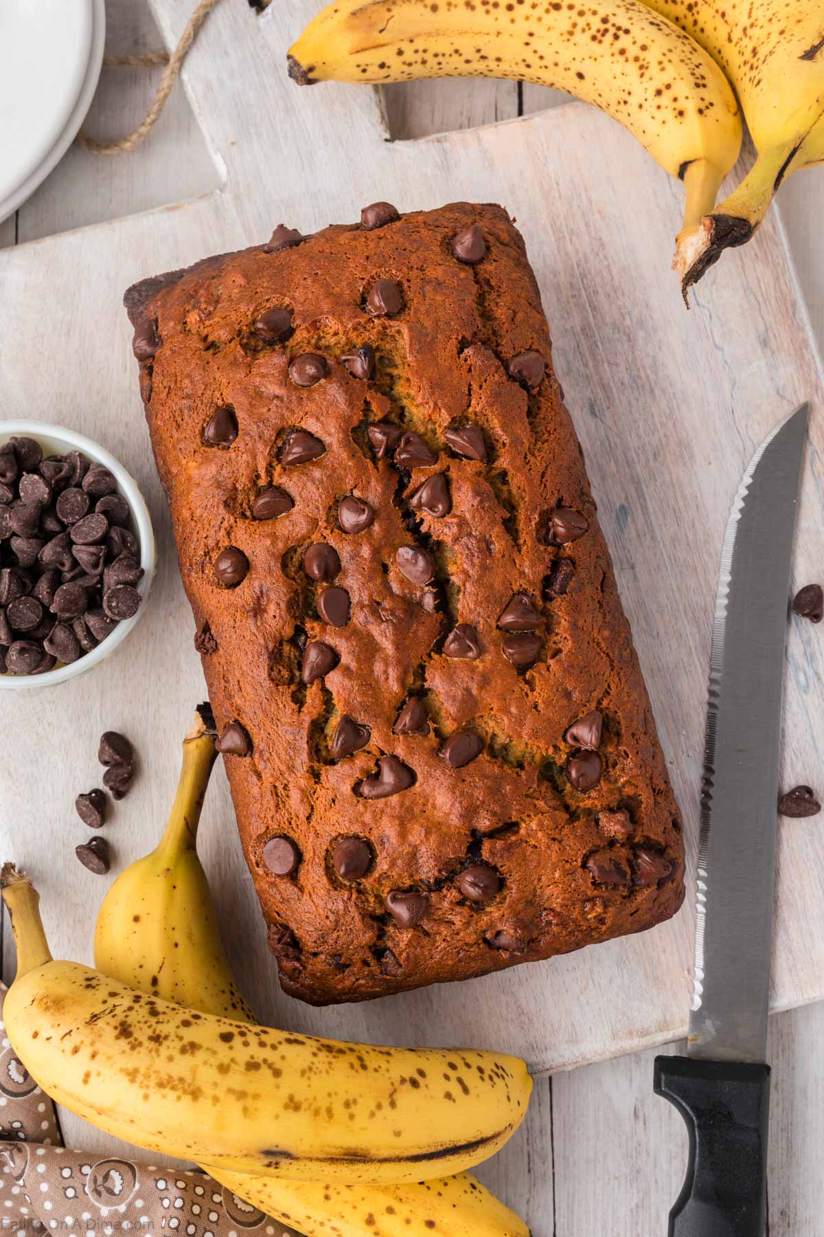 Chocolate banana bread loaf