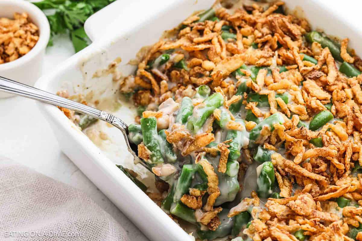 dressed up green bean casserole Recipe (Easy, Make-Ahead) homemade green bean casserole