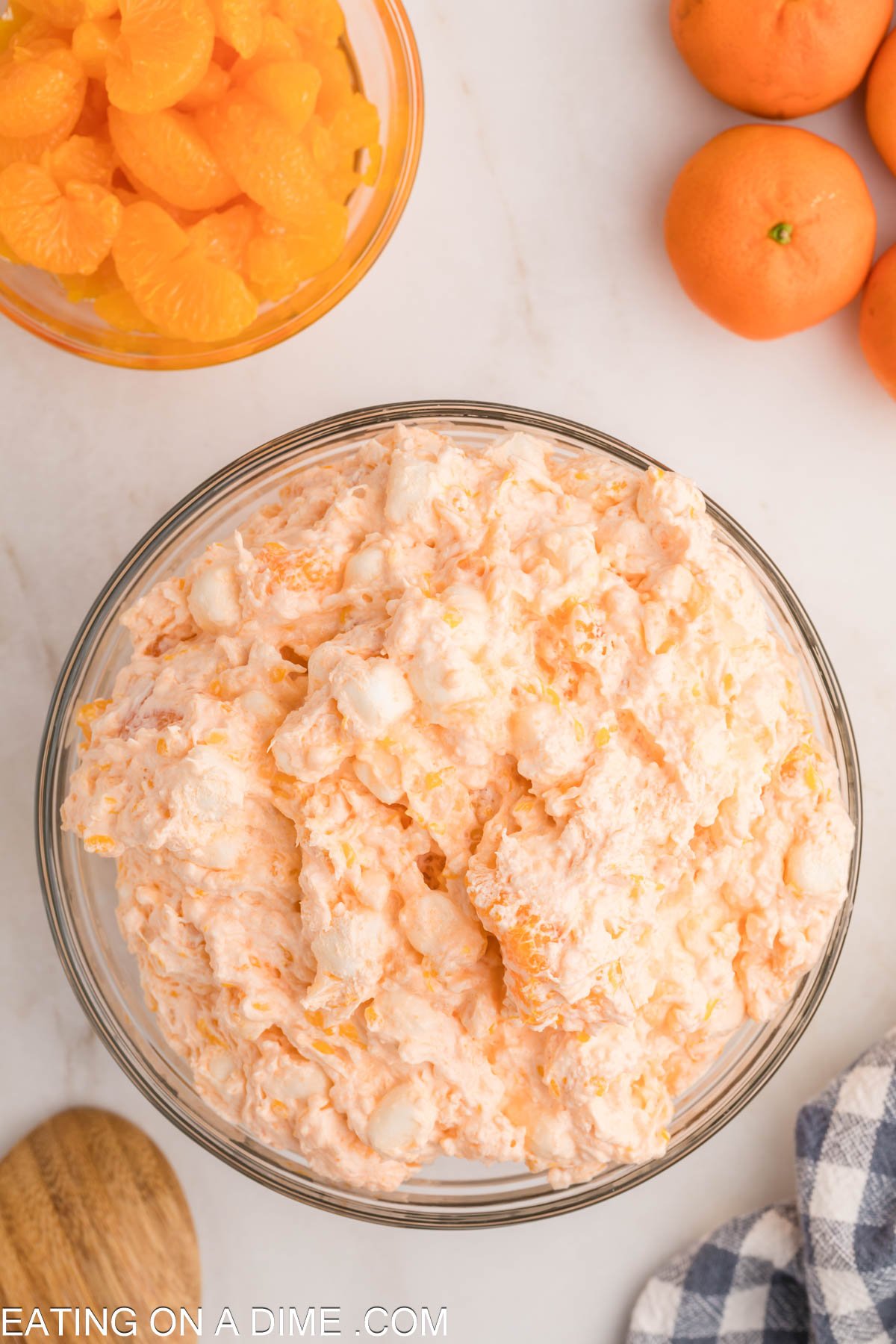 Mandarian Orange Jello Salad in a bowl