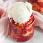 Strawberry shortcake in a jar.