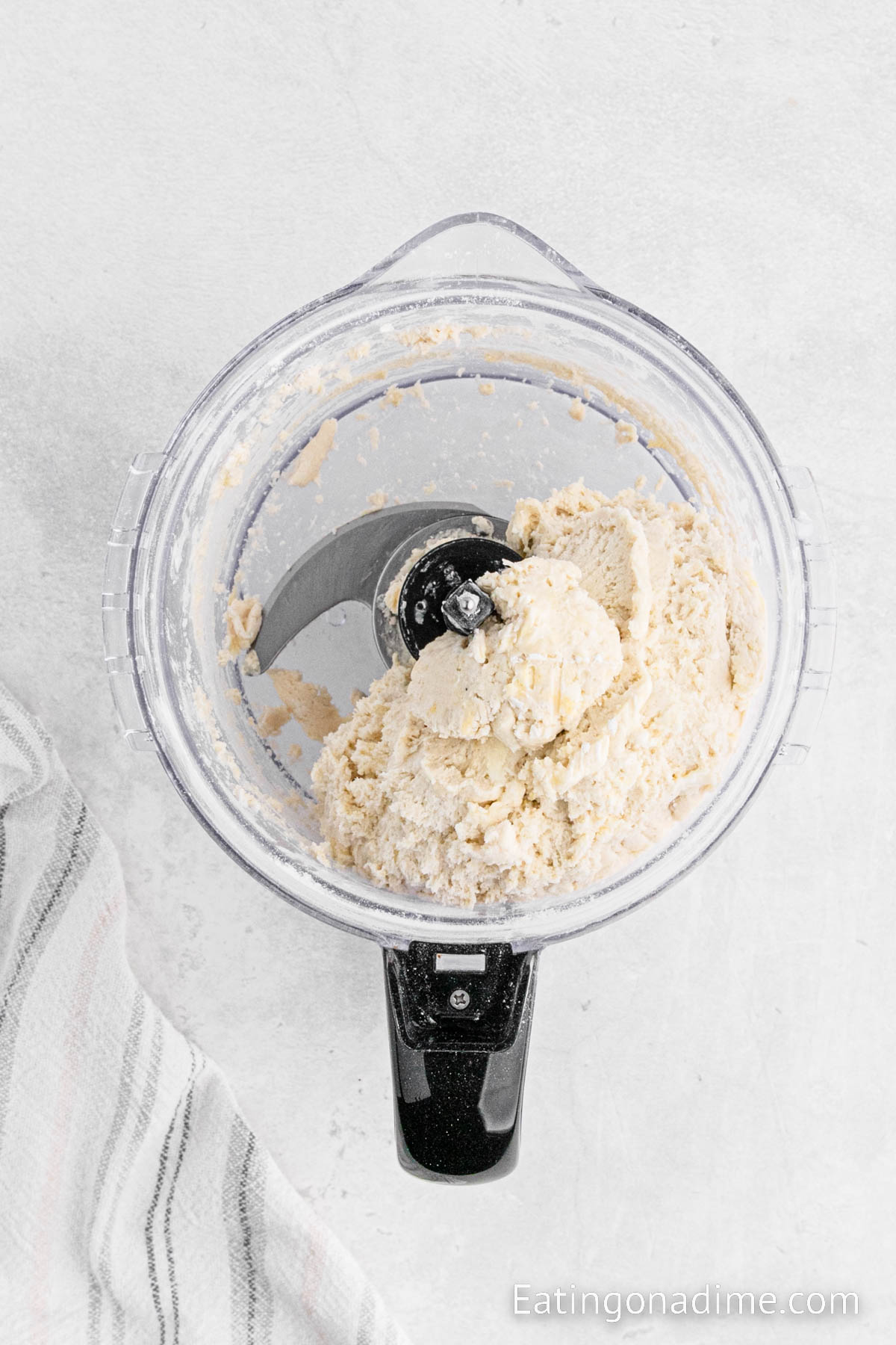 Combining the biscuit dough in a food processor