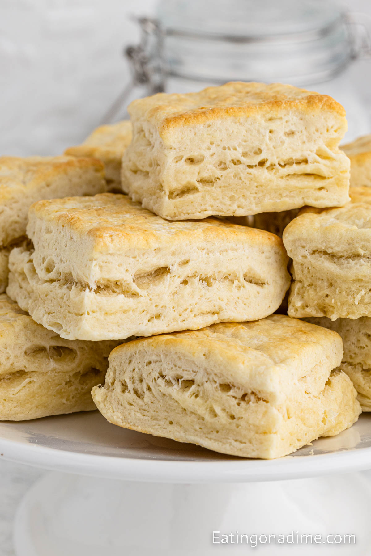 Homemade biscuits stacked 