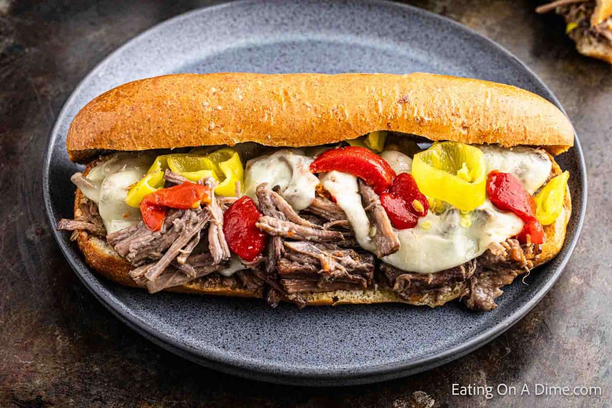 Crock Pot Italian Beef Sandwiches - Eating on a Dime