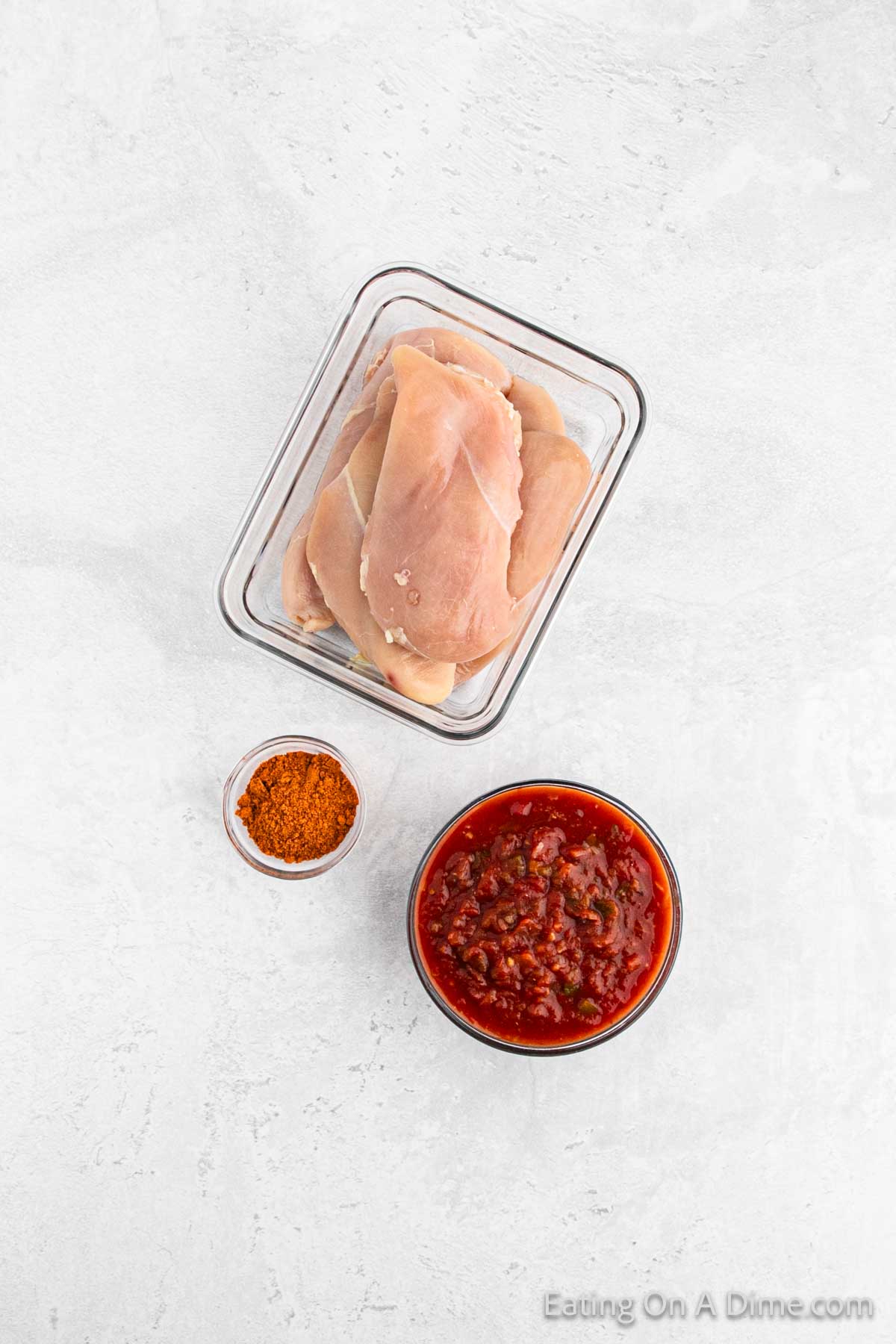 Chicken breast, taco seasoning and salsa