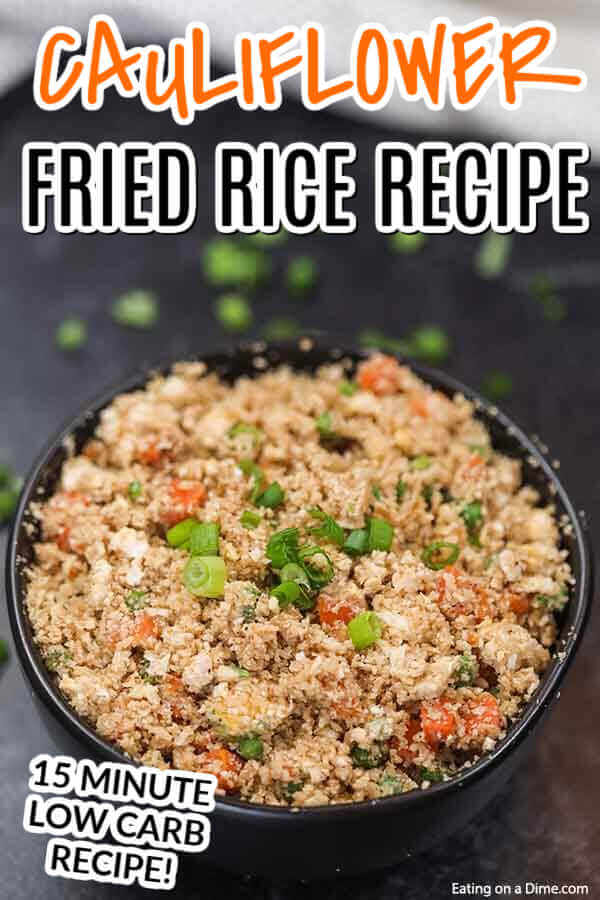 Skip takeout and enjoy this easy Cauliflower fried rice recipe at home. This delicious recipe is keto friendly while being packed with flavor. Learn how to make the best keto low carb cauliflower fried rice with egg. #eatingonadime #cauliflowerfriedricerecipe #whole30 #RecipesEasy #RecipesHealthy #KetoEasy #healthy #recipes