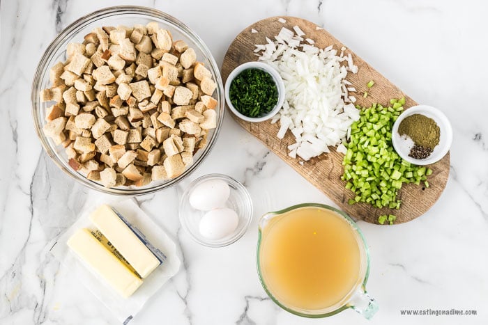 Ingredients needed to make stuffing 