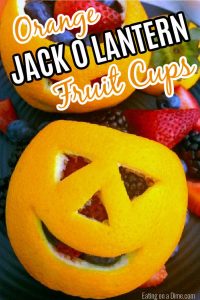 Jack o Lantern Oranges - Easy Halloween Fruit Cups