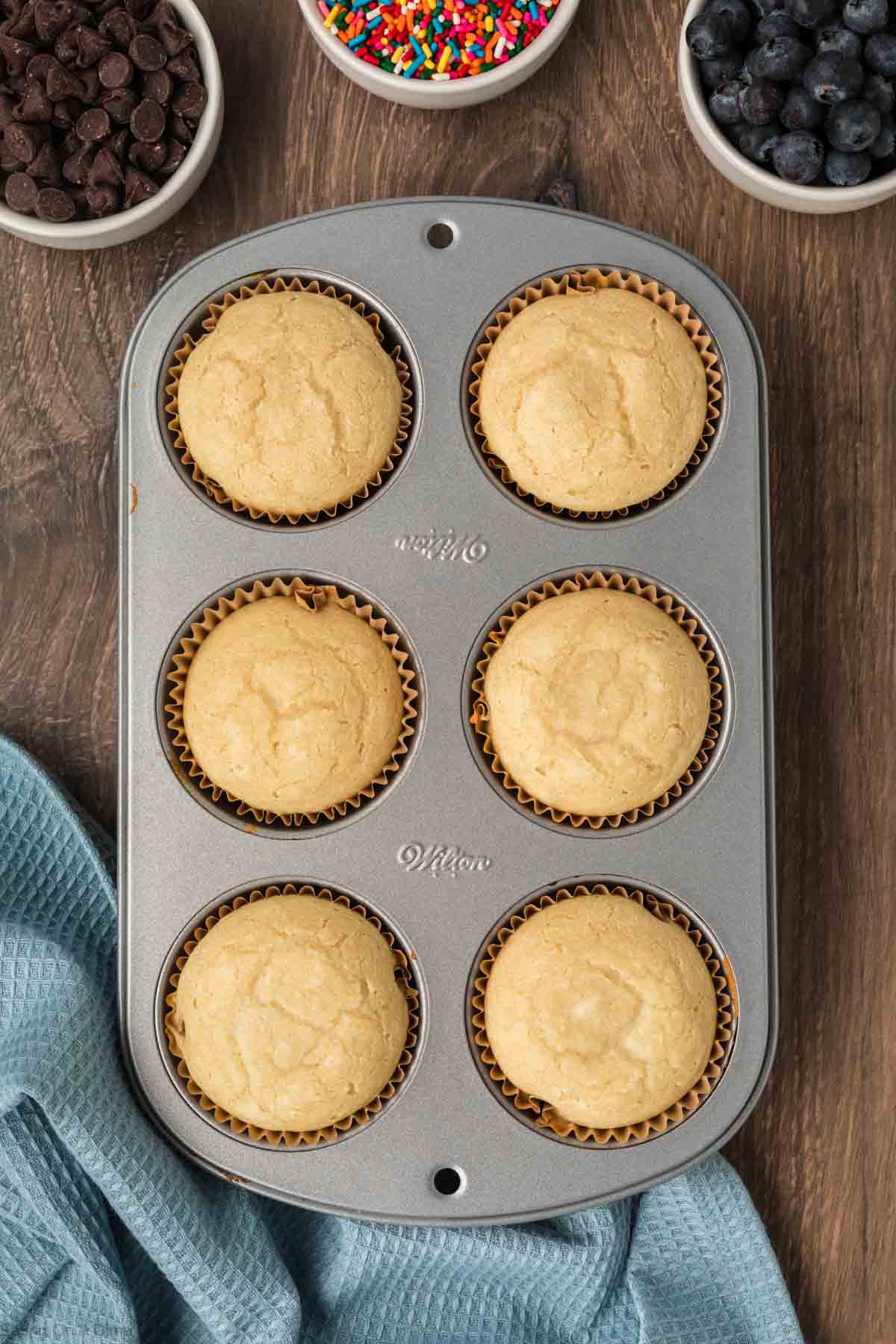 Baked Pancake Muffins in muffin tin