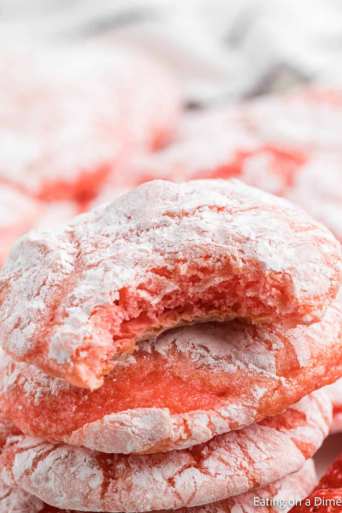 Strawberry Cookies stacked