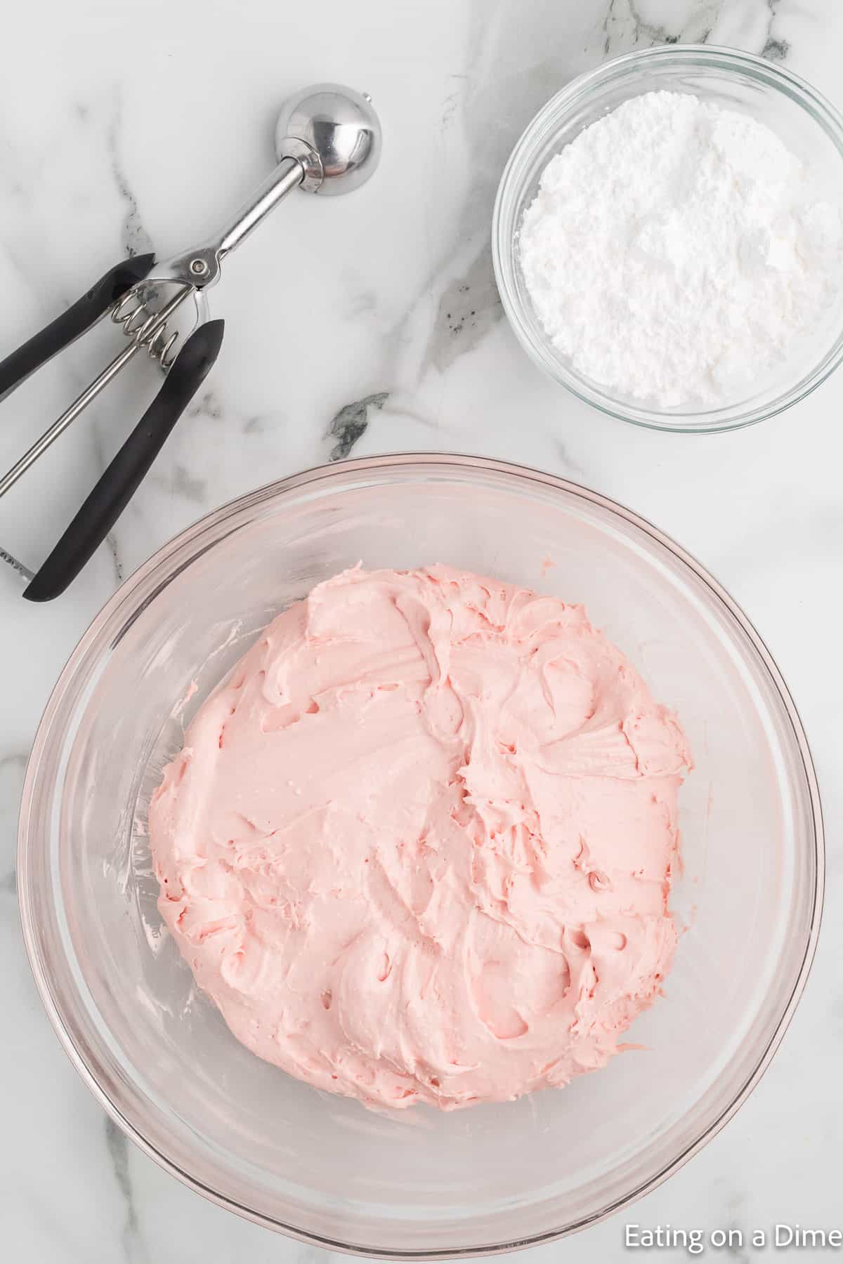 Combining the ingredients in a bowl