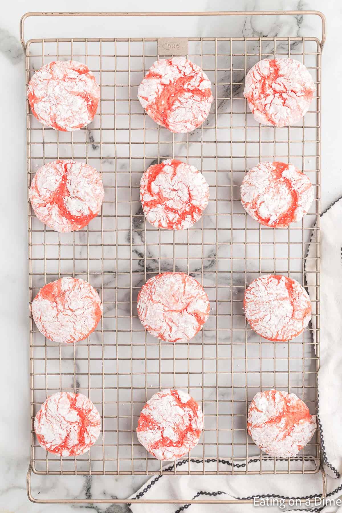 Cooling cookies on a wire rack