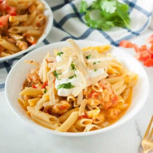Pasta in a bowl.