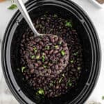 Black beans in a slow cooker.