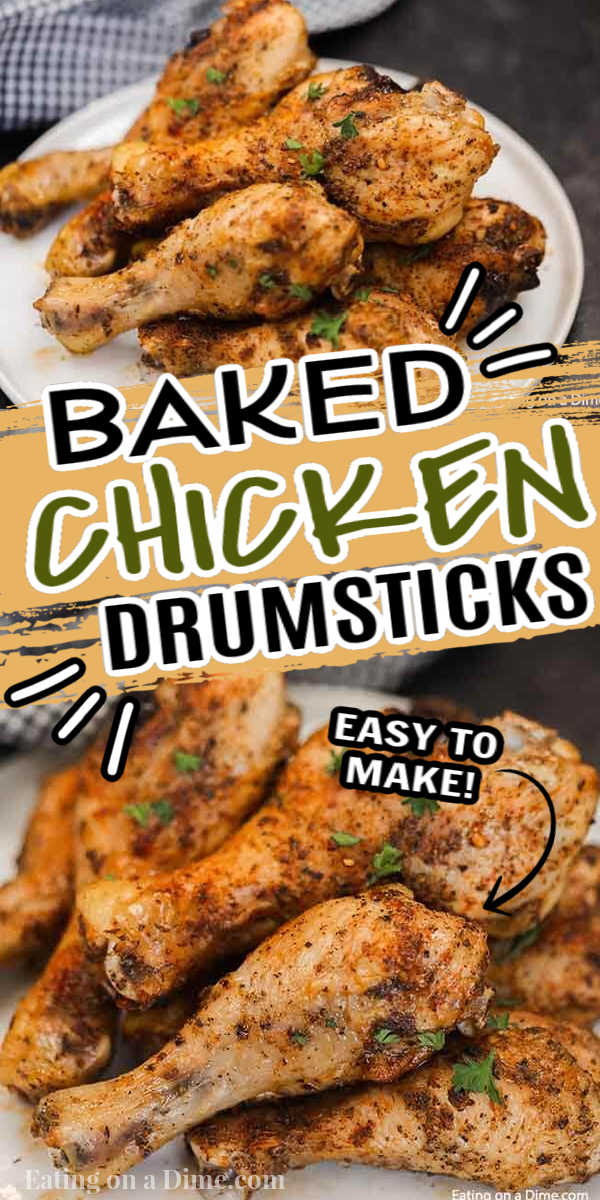 Enjoy flavorful baked chicken legs recipe in minutes thanks to this easy dinner idea. The entire family will enjoy this easy and healthy crispy baked chicken. Learn how to make the best crispy chicken in the oven. Enjoy juicy chicken once you find out what temp to bake this simple recipe. #eatingonadime #bakedchickendrumsticks #Intheovencrispy #IntheovenSimple #howlongto #recipes #OvenEasy #RecipesOven #easycrispy 