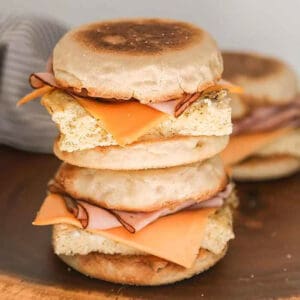 Breakfast Sandwiches stacked