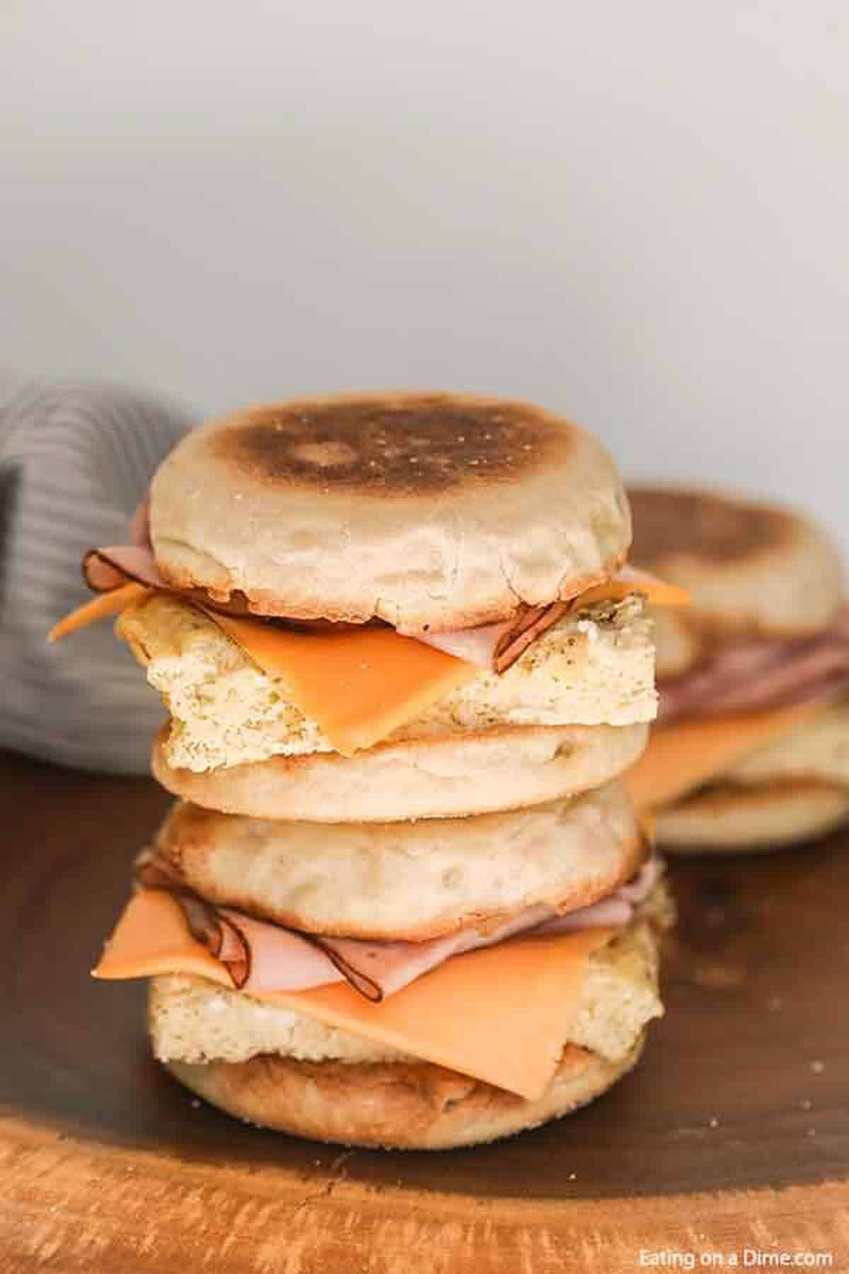 Breakfast Sandwiches stacked