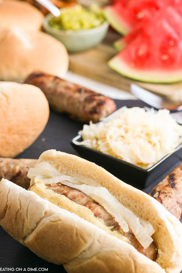 This beer brats recipe is easy and the onions give it amazing flavor. Fire up the grill and make this recipe. with your favorite toppings. 