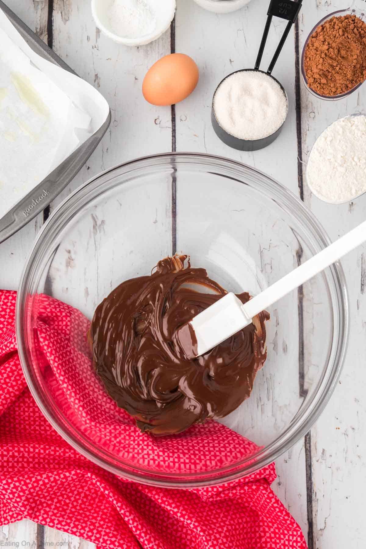 Melting chocolate chips in a bowl 