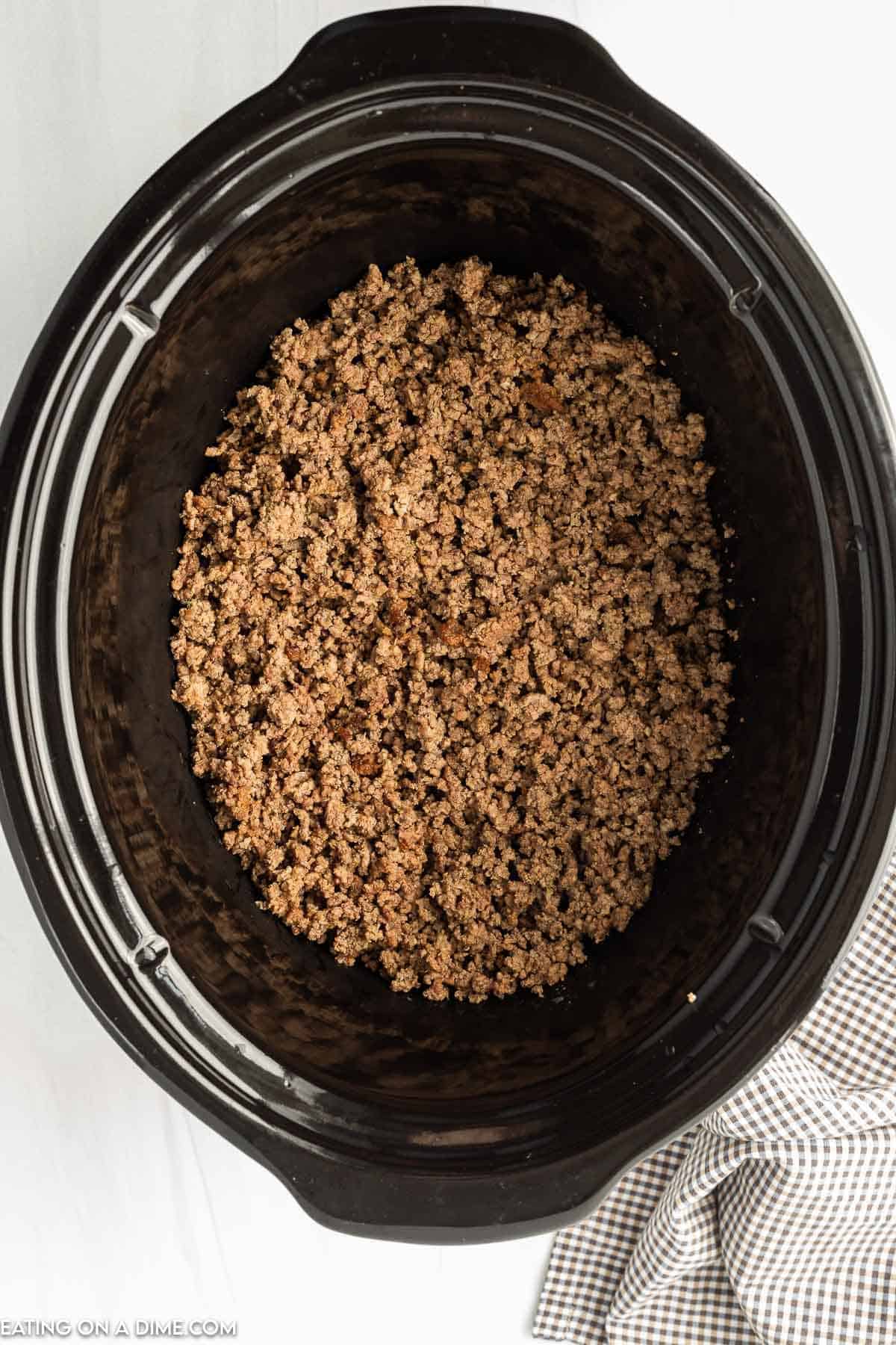 Ground Beef in a slow cooker