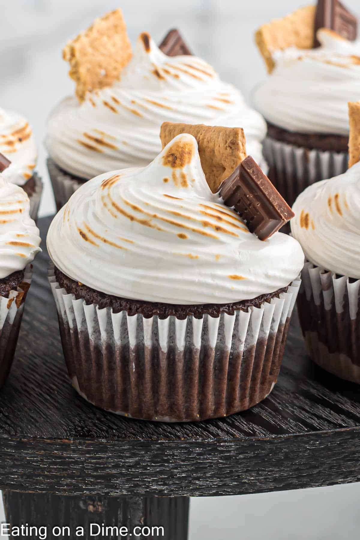 Close up image of S'mores Cupcakes