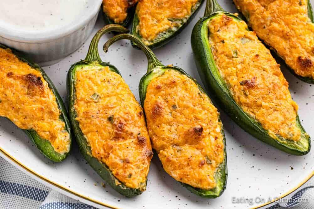 Cream Cheese Stuffed jalapeños - Eating on a Dime