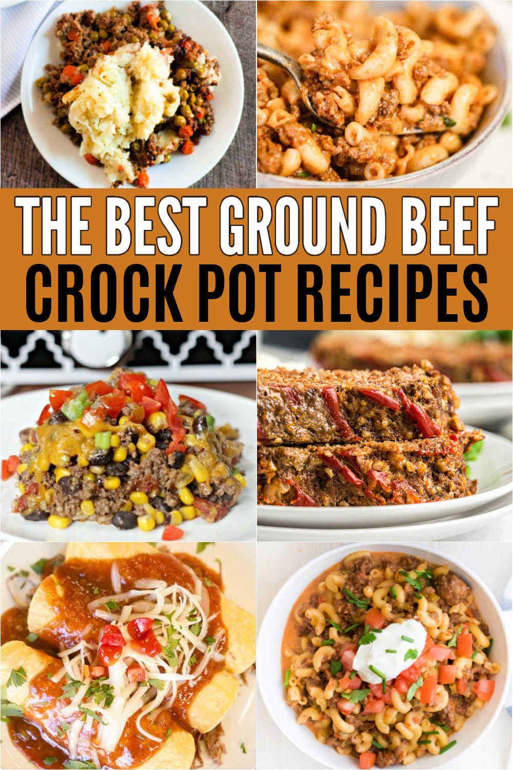 Try these easy Ground beef crock pot recipes on busy days. Lots of tasty ideas from casseroles and soup to meatloaf and more. You are going to love these crock pot ground beef recipes that are healthy and easy to make too! #eatingonadime #crockpotrecipes #slowcookerrecipes #groundbeefrecipes 