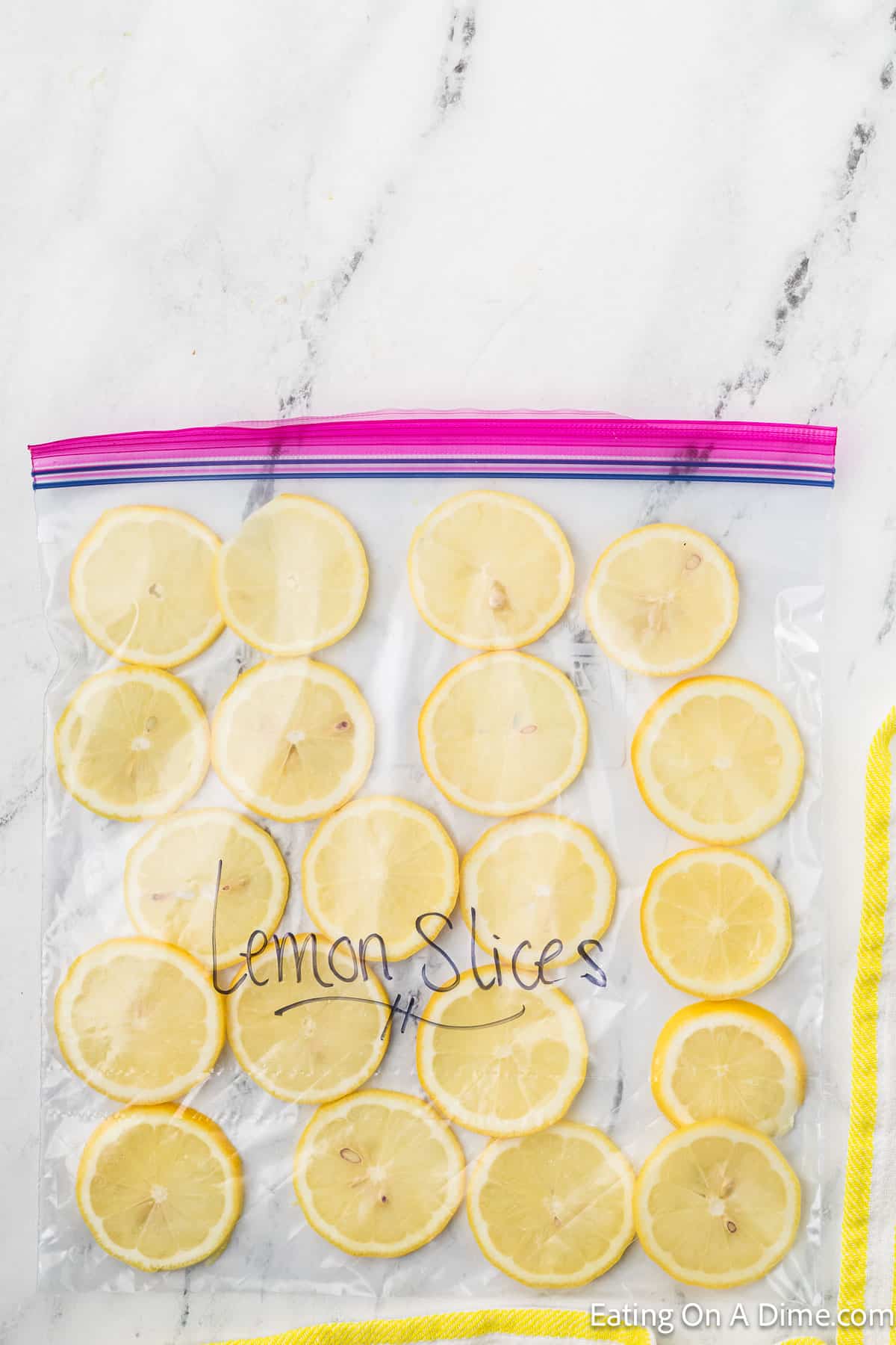 Lemon Slices in a zip lock bag