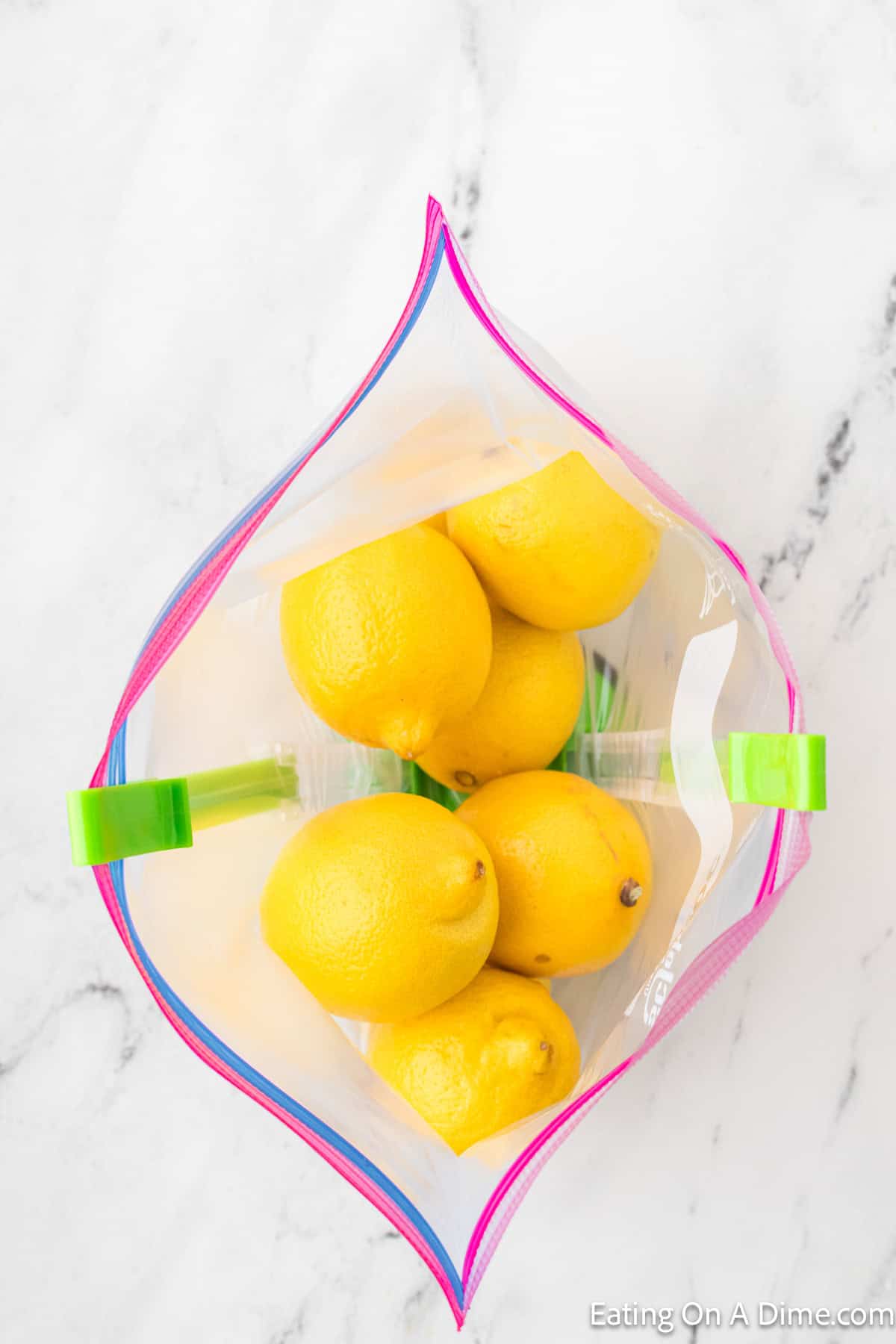 Whole Lemons in a zip lock freezer bag