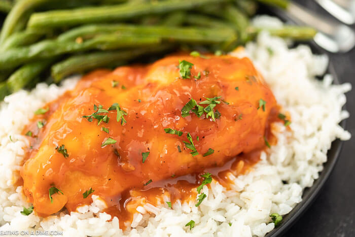 Crock pot catalina chicken is sweet and tangy and the combination turns chicken into something special. The crockpot makes dinner a breeze. 