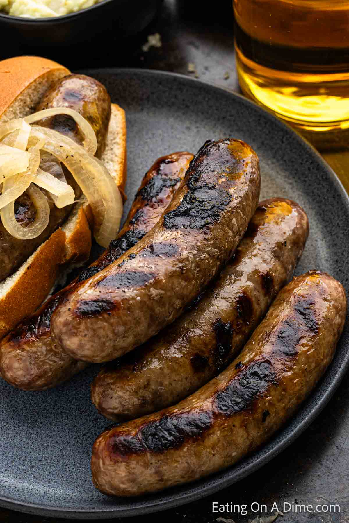 Grilled Bratwurst on a plate 
