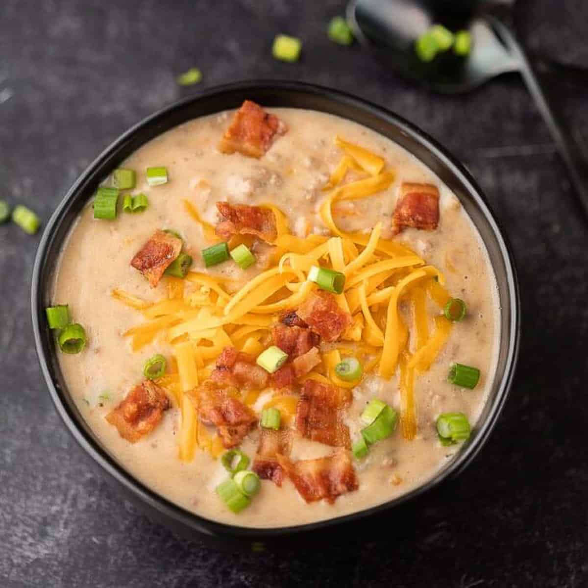 Crock Pot Cheeseburger Soup