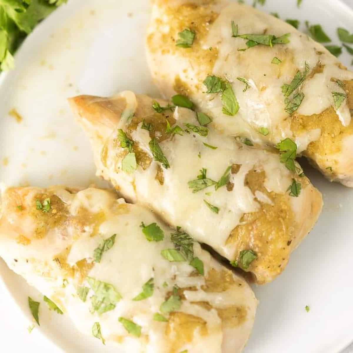 Salsa verde chicken is so easy to make. You only need 2 to 3 ingredients and the flavor is amazing. The sauce is delicious on everything.