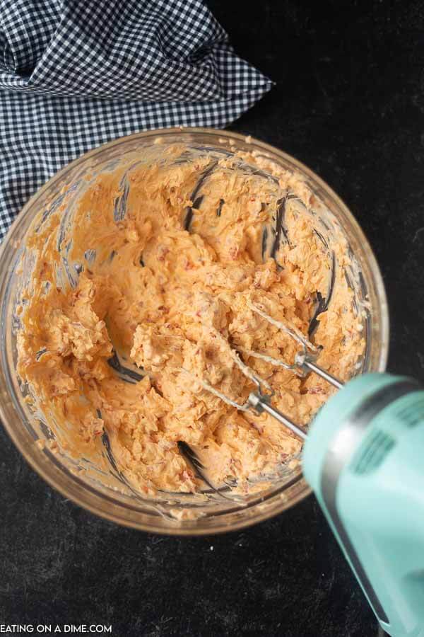 pimento cheese in mixing bowl