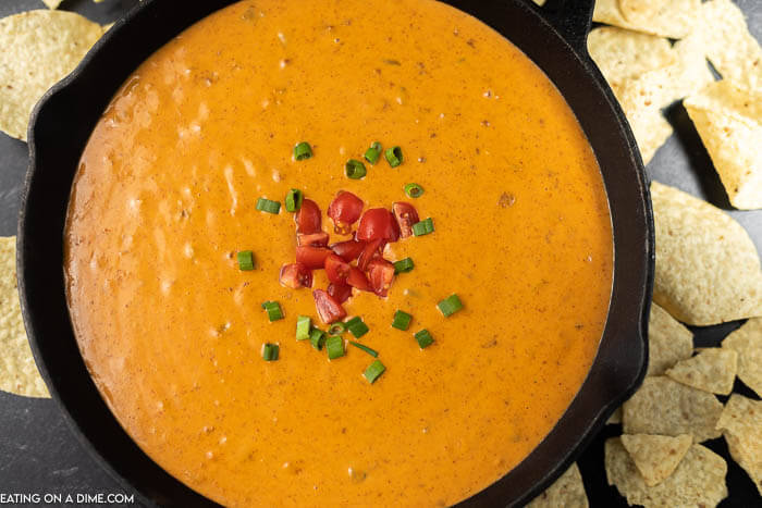 cheese dip in skillet