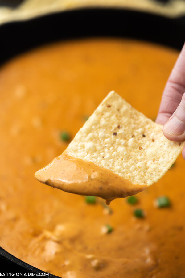 cheese dip with tortilla chip 