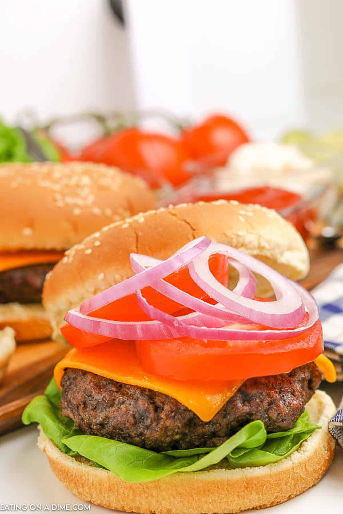 Air fryer hamburgers are delicious and so easy to prepare. Enjoy juicy and flavor packed burgers in just minutes thanks to the air fryer. 