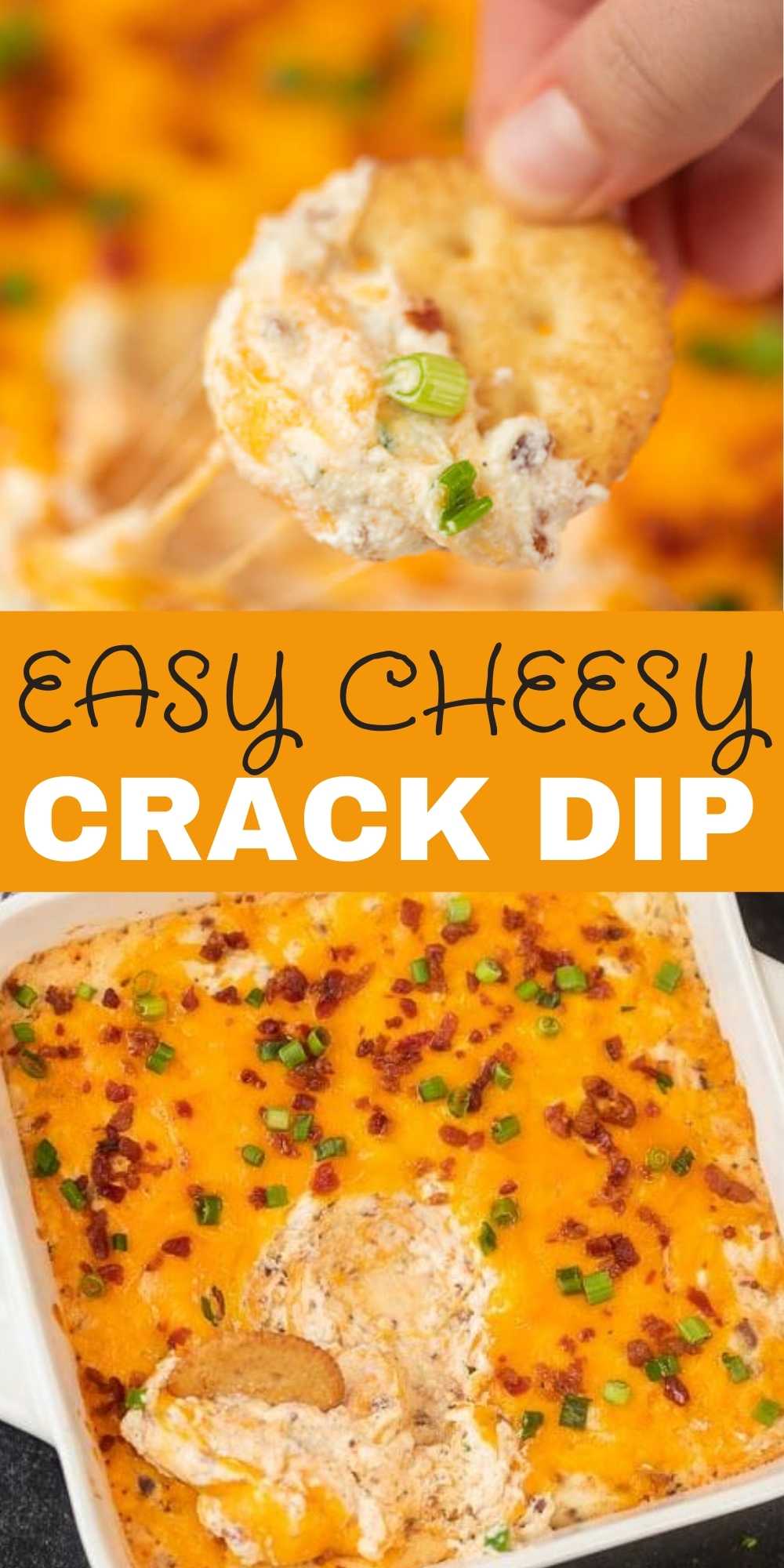 This is the best crock dip recipe with sour cream and cream cheese.  You are going to love this warm cheesy crack dip recipe that is perfect fo your next party! #eatingonadime #diprecipes #crackrecipes #appetizerrecipes 
