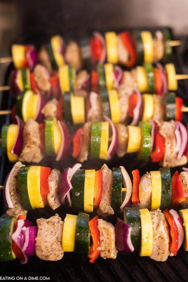 Photo of skewers on grill