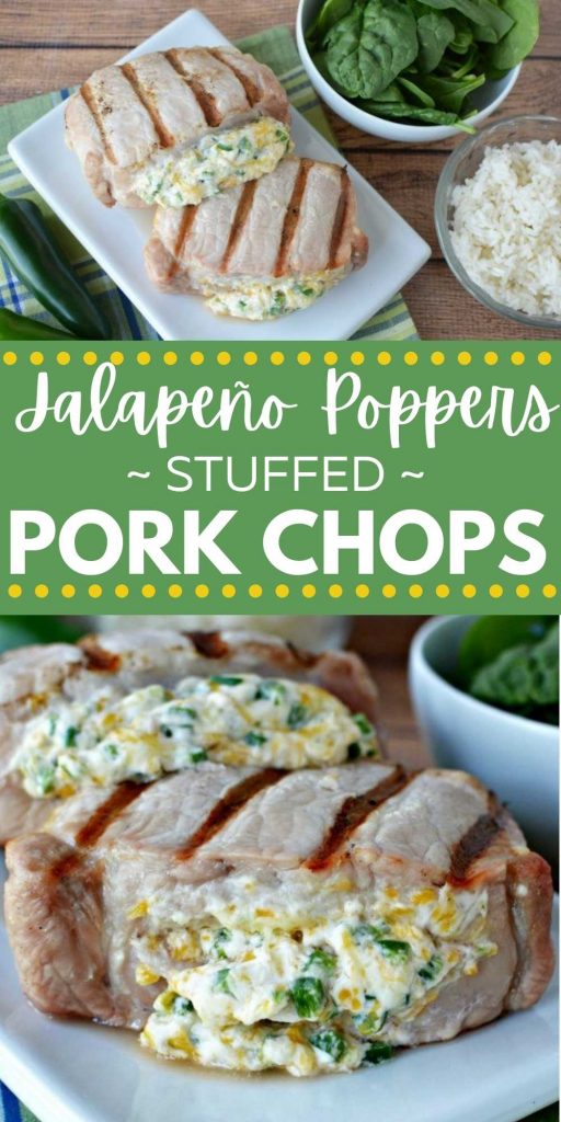 Jalapeno Poppers Stuffed Pork Chops are perfect on the grill! This amazing recipe is packed with so much flavor that will impress anyone! You’ll love this low carb and keto friendly stuffed pork loin recipe.  #eatingonadime #ketorecipes #grillingrecipes #lowcarbrecipes #grillingrecipes 
