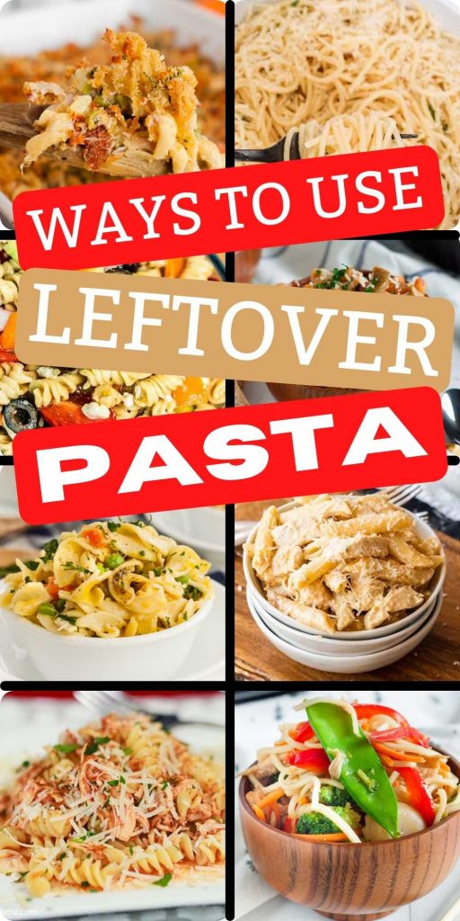 When you make too much pasta, check out these ways to use left over pasta. You'll love all these leftover pasta recipes that are easy too! Ideas from freezing it, turning it into a side dish, pasta salad, casserole or crock pot meal! #eatingonadime #pastarecipes #leftoverideas 
