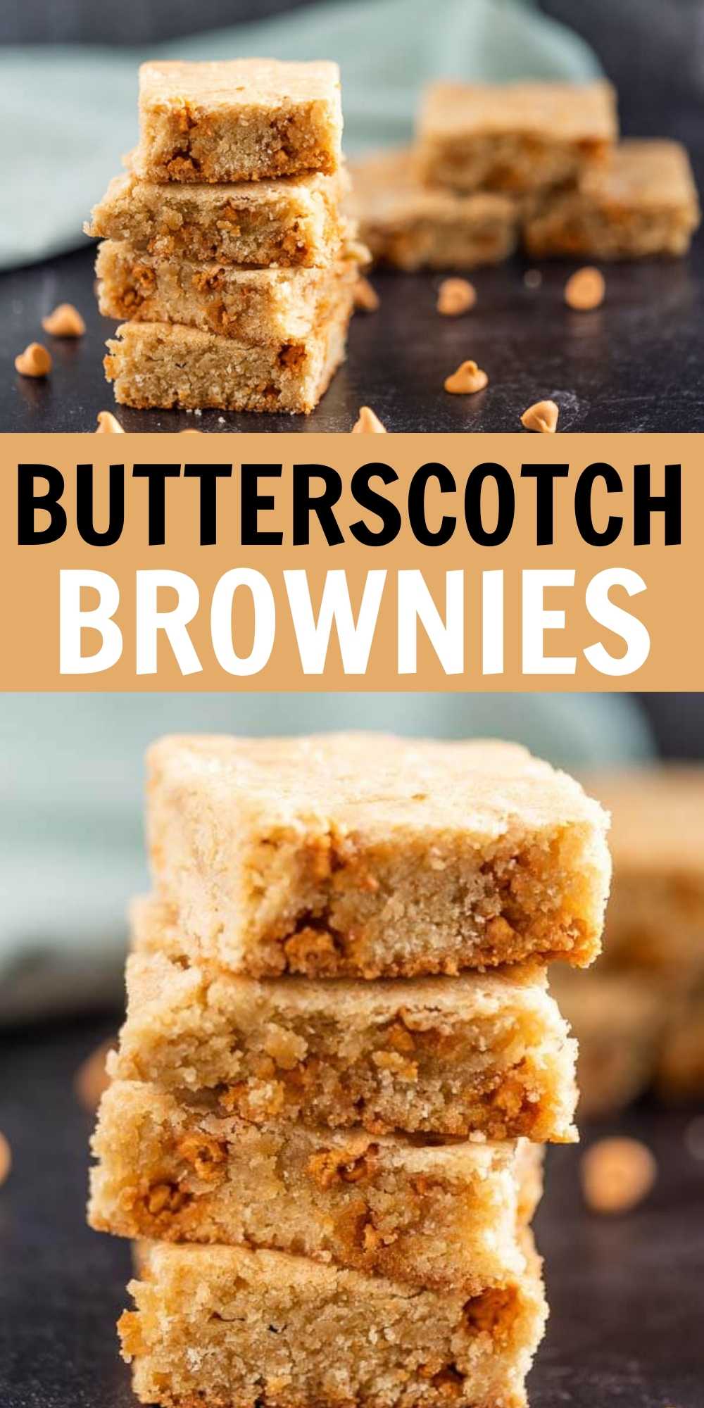 Chewy and delicious butterscotch brownies are easy to make and delicious too! Brown sugar and butter add an amazing flavor to this simple butterscotch brownies recipe.  #eatingonadime #butterscotchrecipes #brownierecipes 
