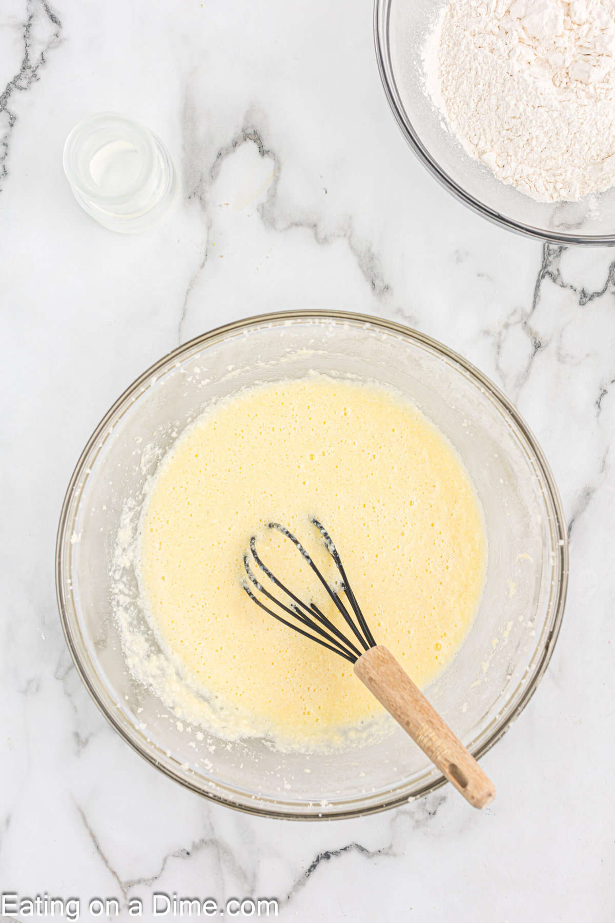 Mix in buttermilk to wet ingredients