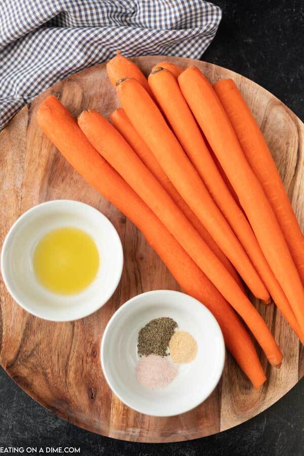 ingredients for recipe: carrots, oil, seasoning